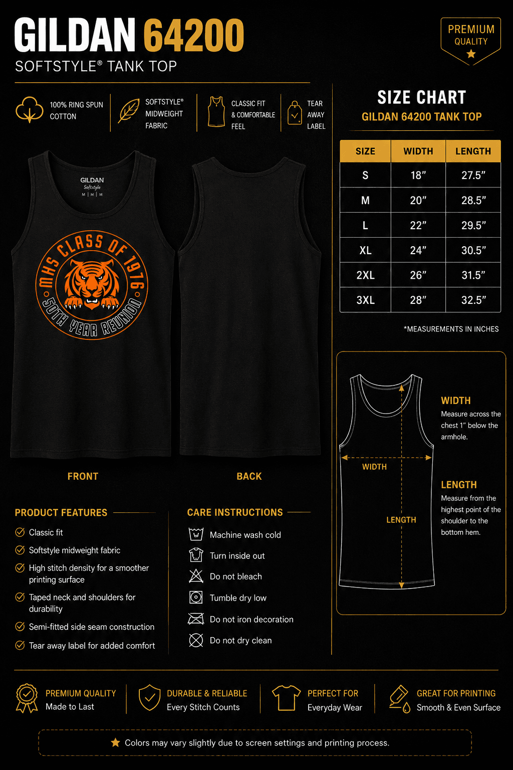 Mamaroneck HS Class of 1976 — 50th Reunion Tank Top
