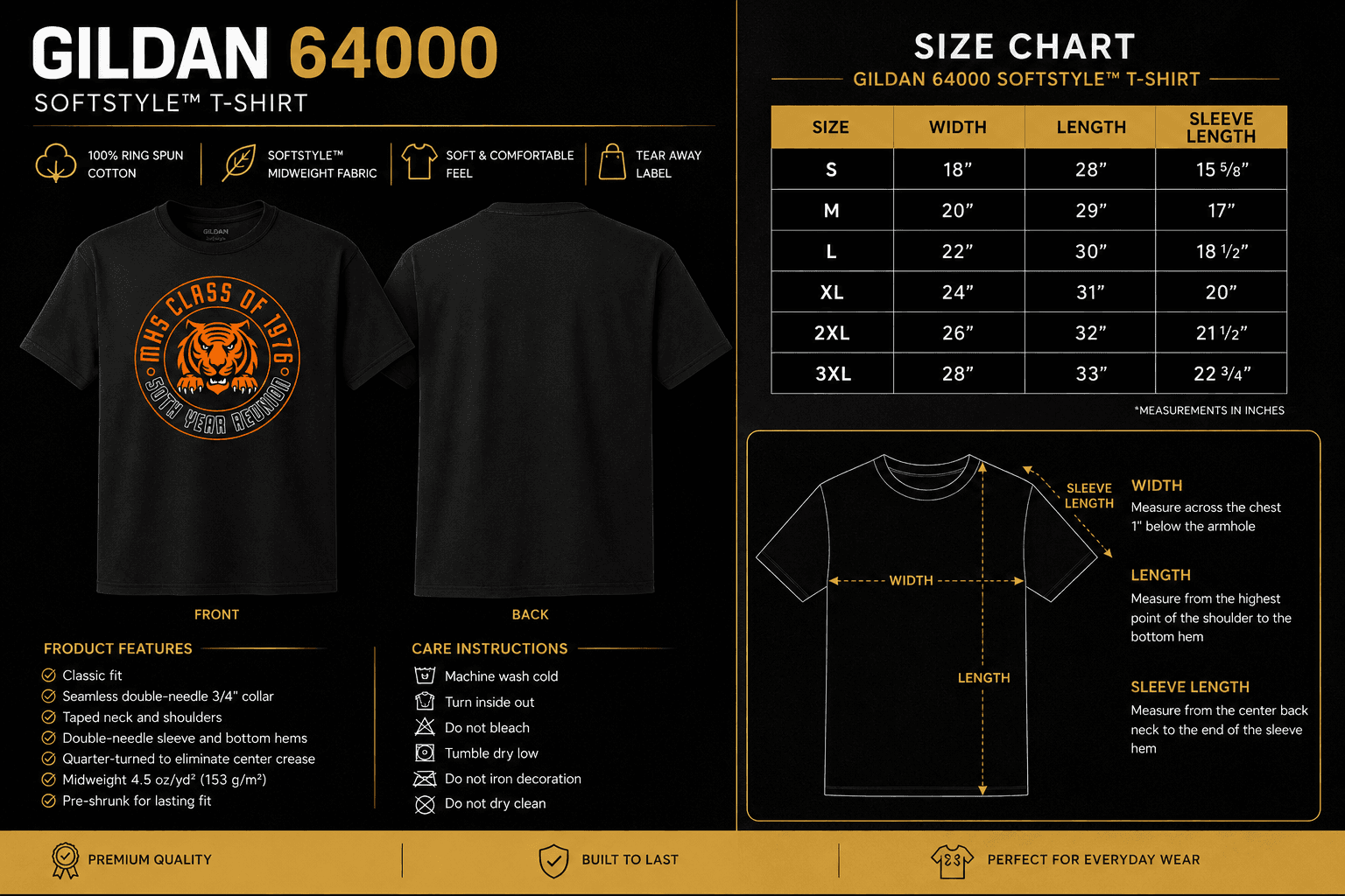Mamaroneck HS Class of 1976 — 50th Reunion Tee
